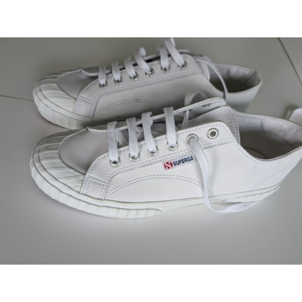 Superga‎ S111HLW-900 White Leather Sneakers Men's 8 / Women's 9.5 EU 41 Low...